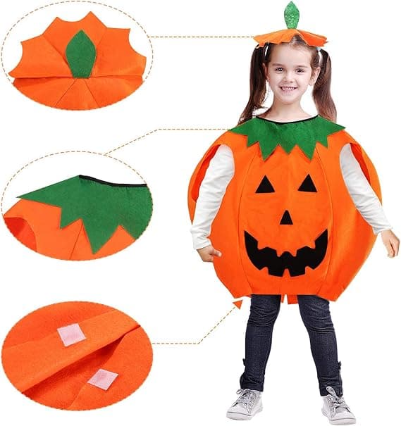 Halloween Græskar Kostumer, Halloween Børnetøj Græskar Tøj Performance Tøj, 1*Græskar Kostumer+1*græskar hat