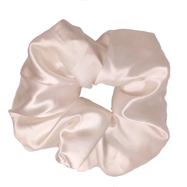 En hvit scrunchie hårbånd dame hestehaleholder hårpynt [CO]