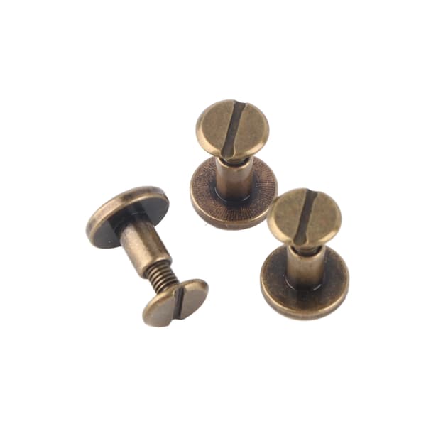 20 stk Flathode Kobber Messing Skruer Muttere Nagler Lærhette Tilbehør (8mm)
