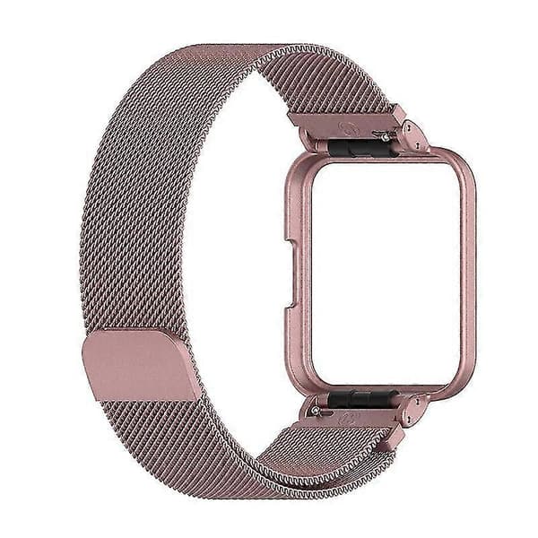 Til Xiaomi Redmi Watch 2 Lite Armbånd Milanesisk Magnetisk Rem med Urkasse Rosa