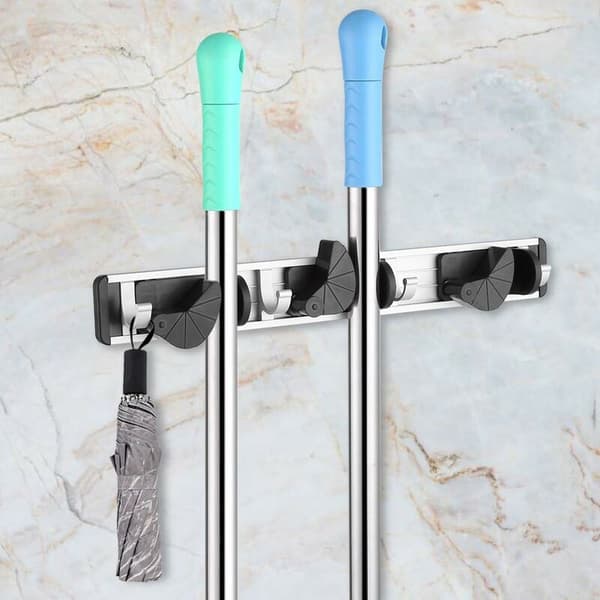 Broom and Mop Holder, Multi-functional Hanger for Home, Kitchen, Garden and Garage