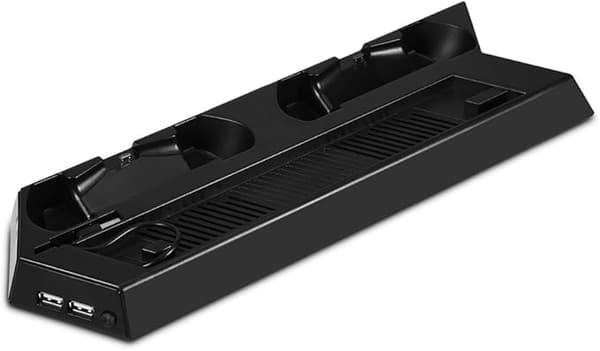 USB-blæserkøler, dobbelt ladestation, dockingstation, 2-ports USB-hub