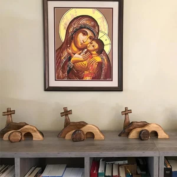 Den tomma graven påskscen och korsdekoration, Jesu grav påsk