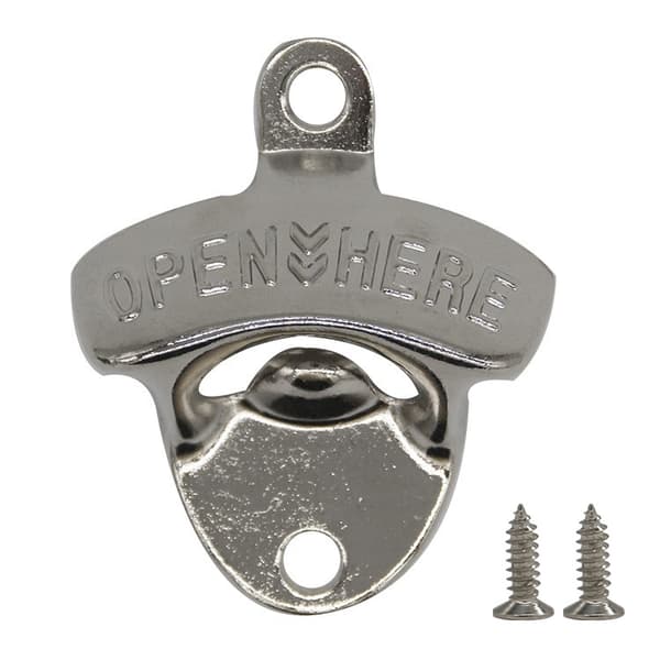 Retro Wall Mounted Beer Opener - Cast Iron Wall Mounted Bottle Opener Silver Silver