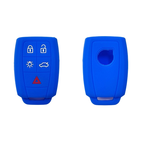 Passer til gammel Volvo S40 smart 5-knaps silikoneskal Volvo C30 C70 nøgleetui hul model blue