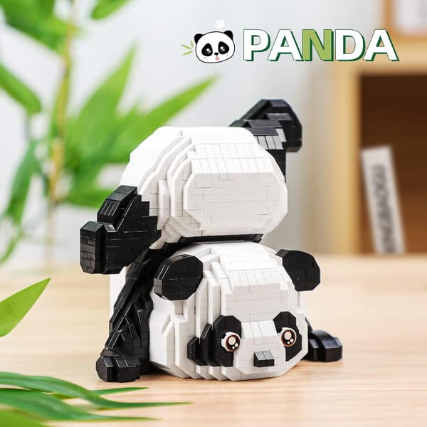 Mini rakennuspalikat eläinsettilaukut, 1325 kpl Micro Mini Panda