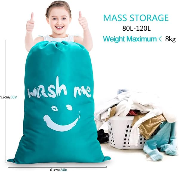 Large Laundry Bag Foldable Laundry Bag Storage Bag with Nylon Rope