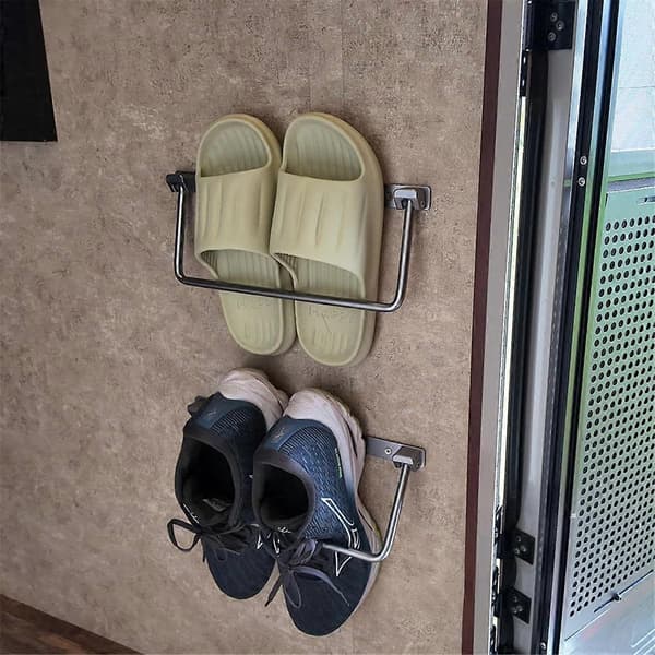 Foldable RV Shoe Rack - Wall Mounted Shelf, Efficient Holder and Storage Rack for Various Shoes, 2-Pack