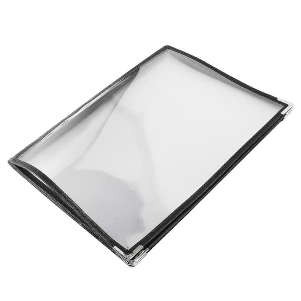 Transparent menukort til restaurant, A4-størrelse, bogstil, café, bar, 6 sider, 12 visninger