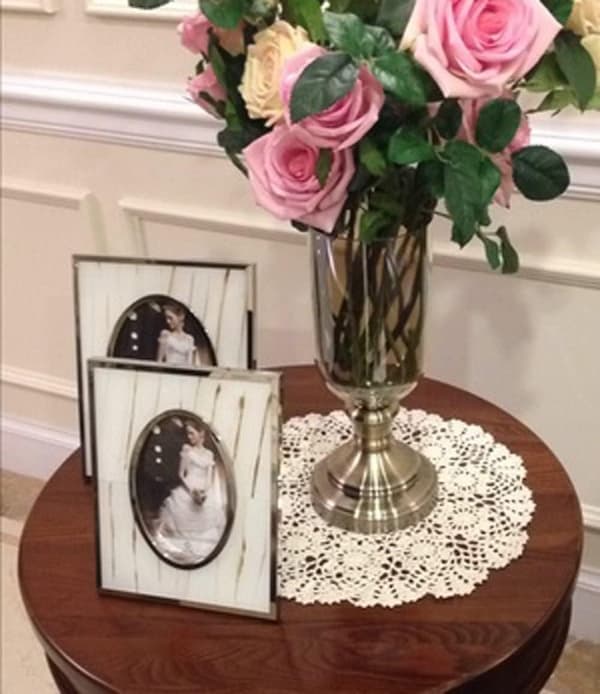 2 stk 100 % bomull håndlaget heklet rund duk blonde duk bord