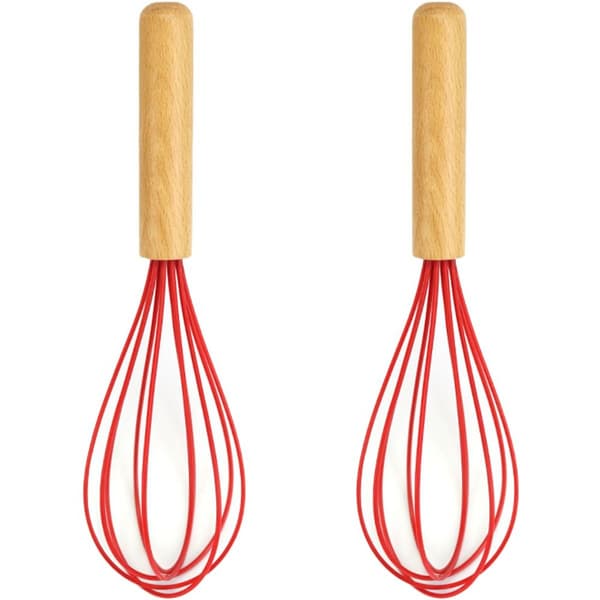 Silicone Whisk with Wooden Handle - Whisk for Eggs and Scrambled Eggs KLB