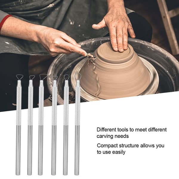 6-pack Aluminium Alloy Engraving Scraper Carving Tool Kit for Clay Ceramics
