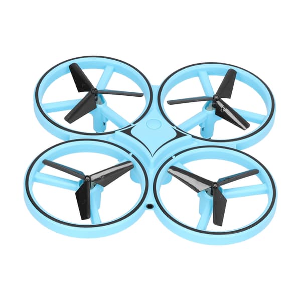RC Mini Drone Tyngdekraftssensor LED-lys Quadcopter Børnelegetøj med dobbelt fjernbetjening UrBlå