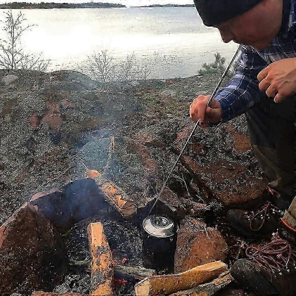 1 stk. teleskopisk blåserør, brannrør i rustfritt stål, manuelt blåserør, brannrør, veske, svart
