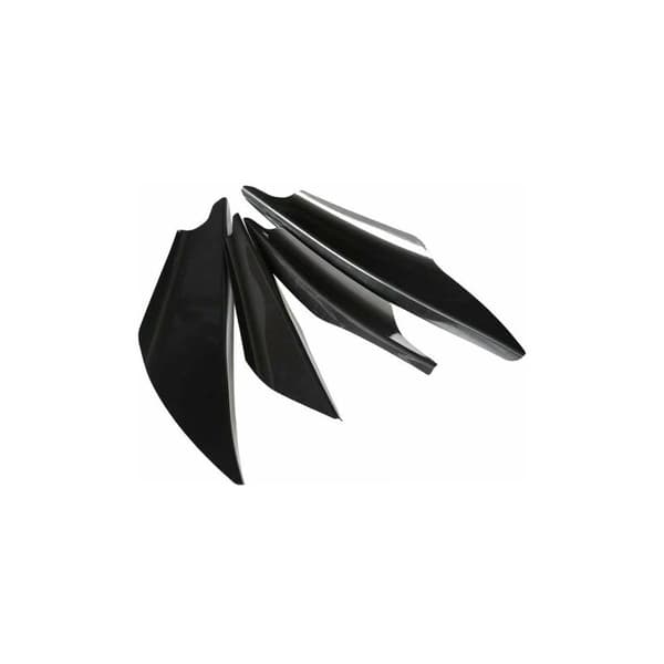 CRUEL 4 stk svart støtfanger Canards Splitter Body Diffuser Finner Body Spoiler Canard Universal Passform Enhver Bil