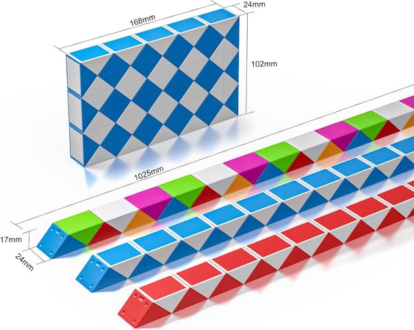 1-pack (blå) magisk orm med 60 block, magisk ormkub vrid