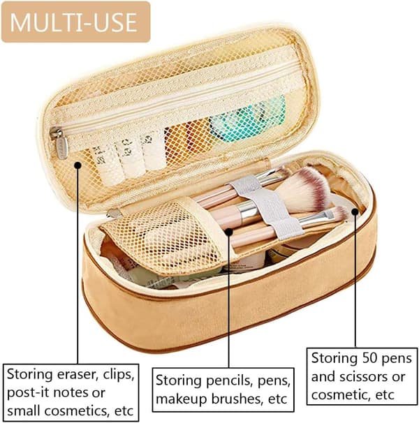 Large Capacity Pencil Case Storage Pouch School Supplies Pen Pencil Bag