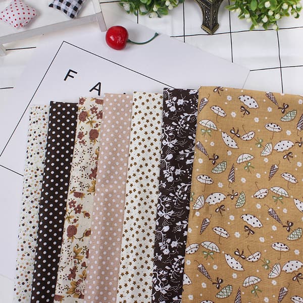 7 stk 25*25 cm bomullsstoff DIY blandede ruter forhåndskuttet sengetøy kit Quarters Bundle Coffee Seri