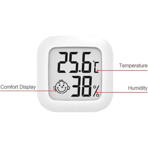 Mini High-Precision Digital Indoor Thermometer Hygrometer, Temperature and Humidity Meter, Thermo-Hygrometer Comfort Level Indicator