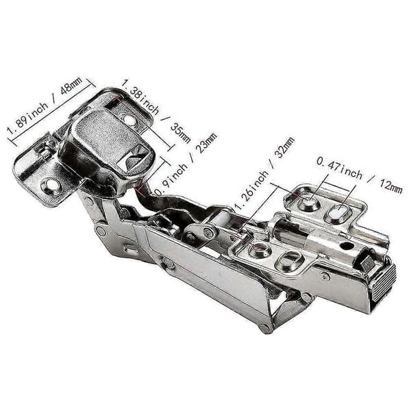 2 Pieces 175 Degree Hinges Frameless Cabinet Doors Hinges Concealed Hydraulic Adjustable Mounting Hinges