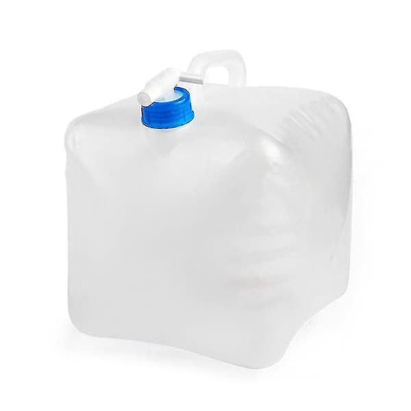 Fällbar vattenbehållare för camping, vattenförvaringskuber, kanna med kran, vikbar för (15L)