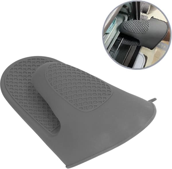 Heat Resistant Silicone Gloves Non-Slip for Baking Grilling Cooking Microwave Safe Grey