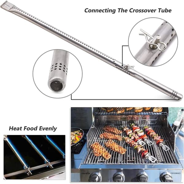 4-pak rustfrit stål brænderrør kompatibelt med Charbroil Performance-grill — originaldel G470-5200-W1