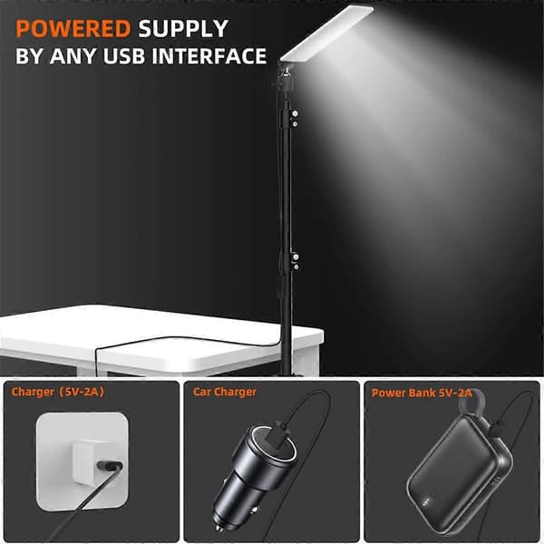 Portable Camping Lamp with 1.8M Adjustable Telescopic Pole LED Selfie Light Photography Lamp with