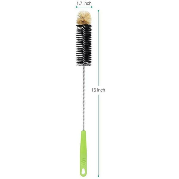 Ultra lång flaskborste, smal flasktvätt för öl, vin, kombucha, karaffer, vattenflaskor, termosar (40 cm) 4 st