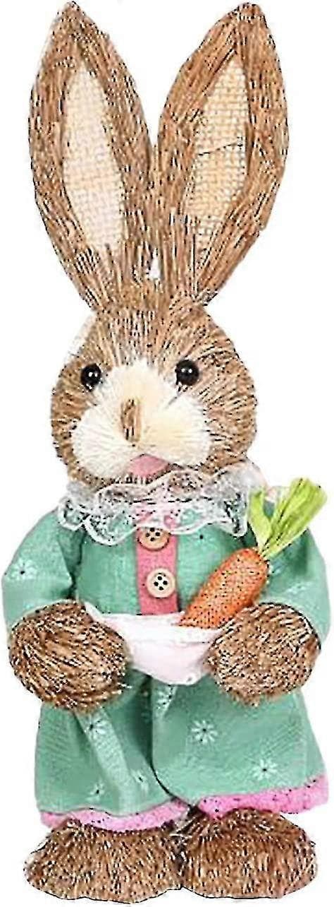 Artificial Straw Easter Bunny for Easter Decoration, Garden Festival, Home Decor
