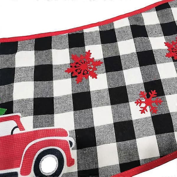 New Christmas Decoration Black And White Plaid Car Three-dimensional Christmas Tree Mat