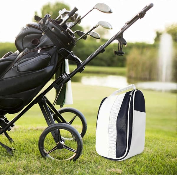 Golfskobag, bæreveske for golfsko, pustende veske med glidelås for sko