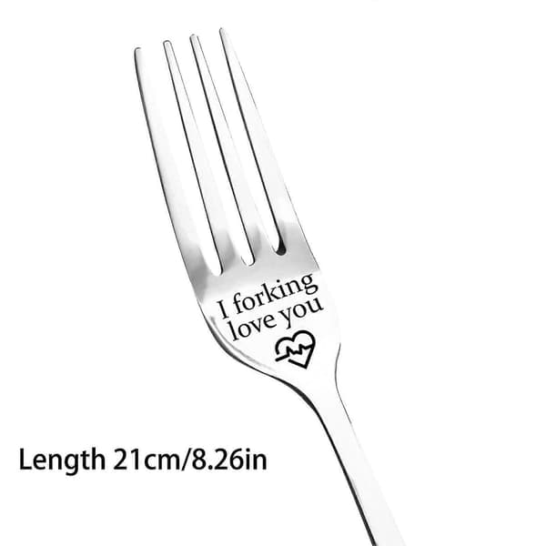 I Forking Love You Graverad Gaffel Med Presentförpackning, Bordsgafflar i Rostfritt Stål