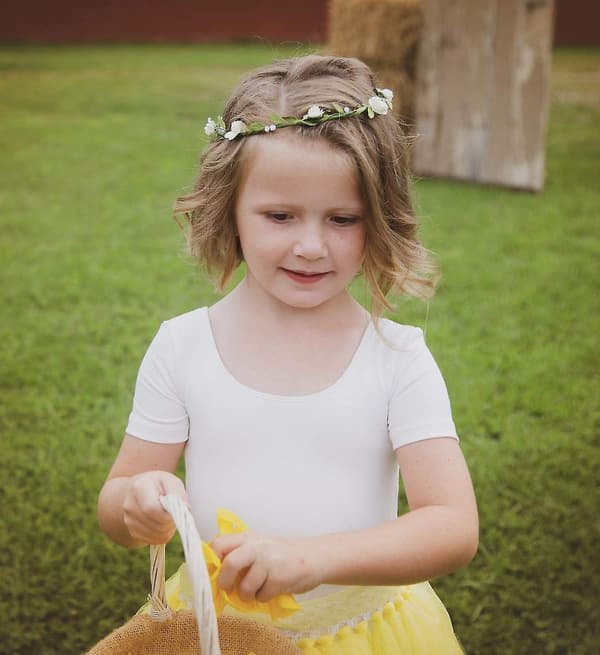 Boho Brud Tiara Blomsterkrans Tiara Hårbånd (hvid) 2 stk bd