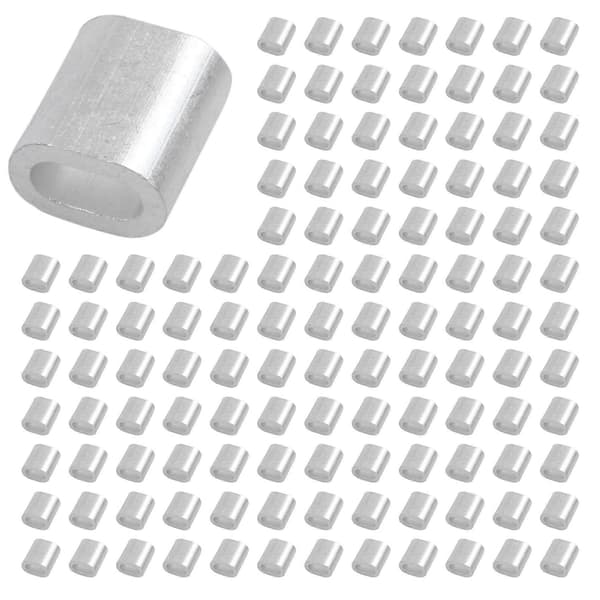 2 mm aluminium dubbelhåls vajerlås klämhylsa 400 st