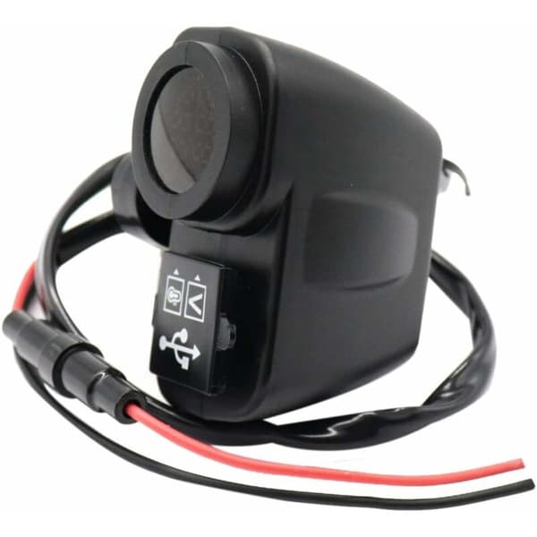 12V 5V MC USB-lader for 2.1A 12V MC-lader med LED-voltmeterdisplay Termometer