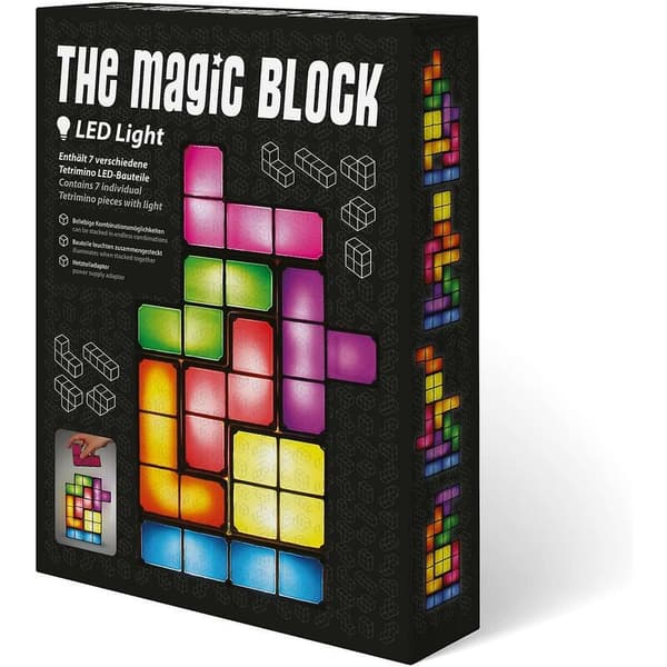 Goods+Gadgets Lampe Bordlampe LED stablebart stemningslys Retro Tetris