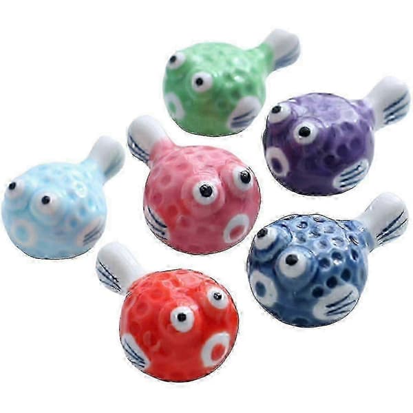 6 Pcs Puffer Shape Ceramic Chopstick Rests Dining Room Chopstick Rest (FMY)