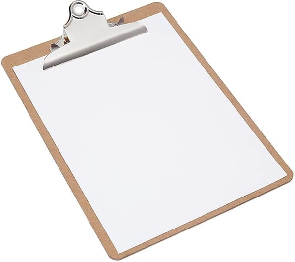 Utklippstavle, notisblokk, A4, portrettformat, papp, resirkulerbar, V