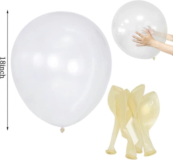 Suuret läpinäkyvät ilmapallot - 45 cm heliumjuhlapallot (12 kpl)
