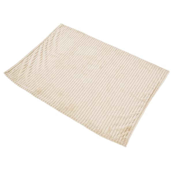 Flannel Blanket Plush Fluffy Lightweight Breathable Fine Craftsmanship Stylish Simple Soft Blanket Beige