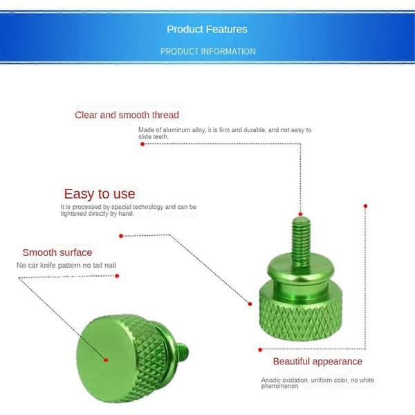 10 stk/parti UNC6 -32 M3.5 Håndskrue til GPU-holder PSU Computerchassis Sidepanelskruer PC-montering W