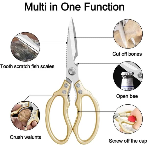 Kitchen Shears, Heavy Duty Kitchen Scissors, Multifunctional Stainless Steel Scissors