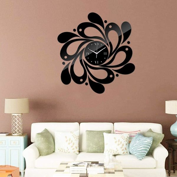 Frameless Wall Clock, Creative Splashing Wall Clock, 3D Wall Sticker