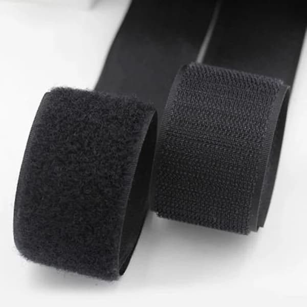Syband 30 meter x 20 mm, ikke-klæbende velcro, sort