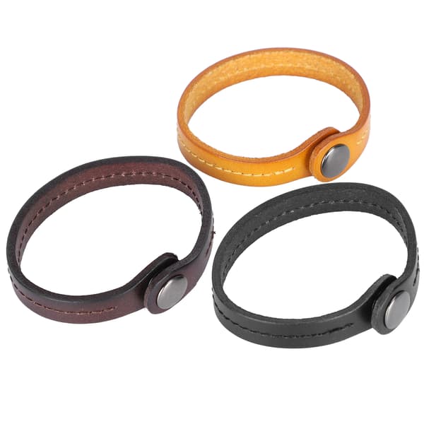 3 stk. læderarmbånd Punk Vintage hånddesign til mænd, kvinder, studerende