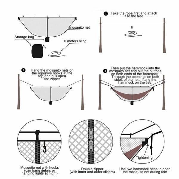 Mosquito and Insect Net for Hammock, Fits All Camping Hammocks, Compact