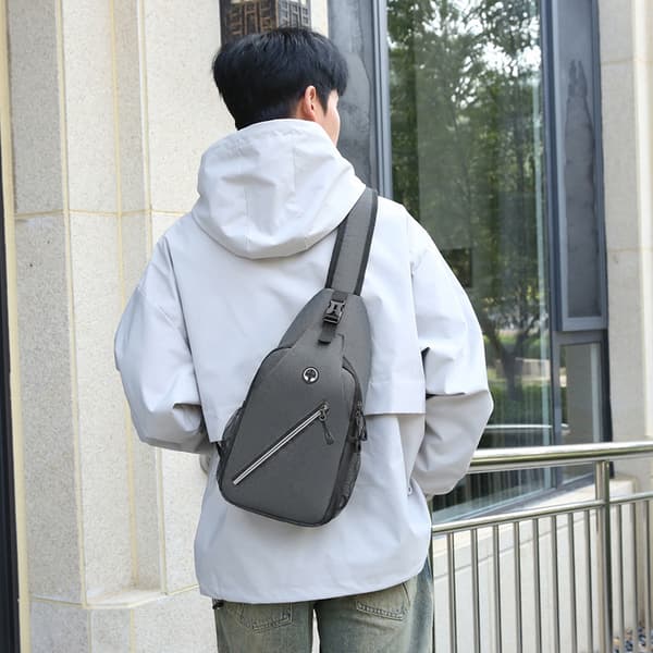 Multifunktionel Crossbody-skuldertaske til mænd Mørkegrå Mørkegrå DarkGrey