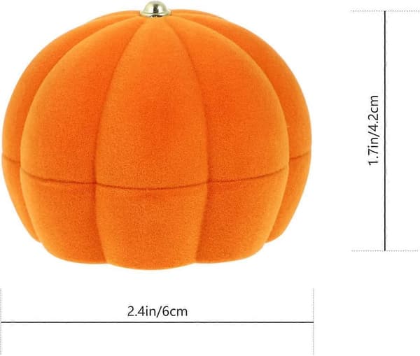2 stk Plys Ring Display Etui Græskar Design Ringboks Smykkeskrin Halskæde Ørering Ringholder, Orange