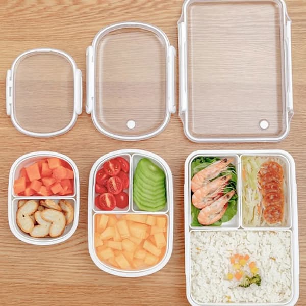 3-piece lunch box set, microwave-safe lunch box, portable bento box, lunch box, food storage container for refrigerator